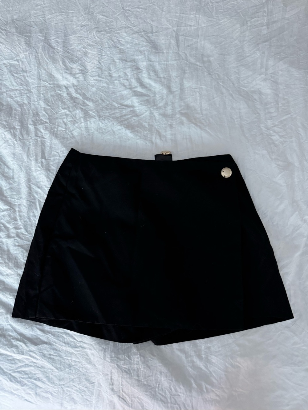 H&M Black Mini Skort with Gold Button